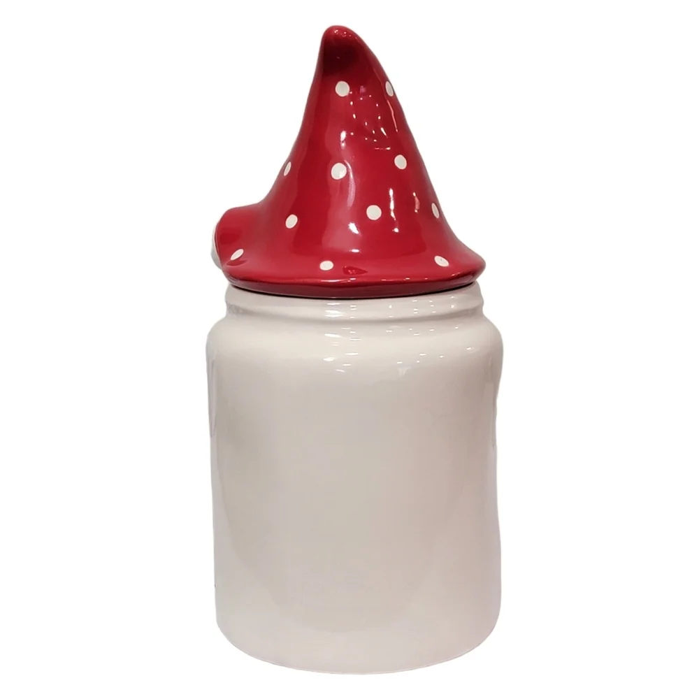 Rae Dunn by Magenta Gnome Sweet Gnome Off White Ceramic Canister Removeable Lid